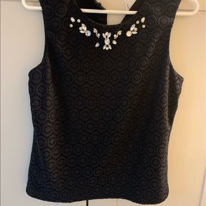 Patterned Tank Top with Rhinestones